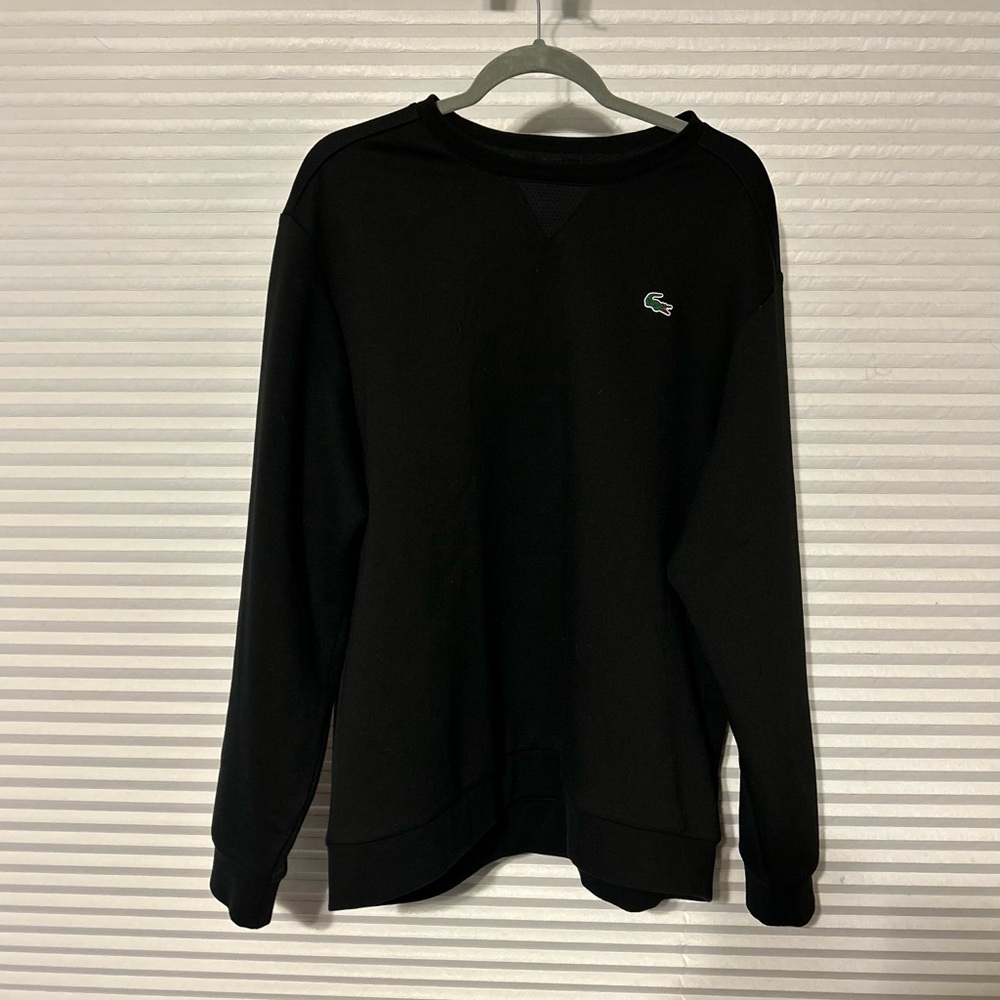 Like New Lacoste Sport Black Mixed Media Sweatshirt XXL